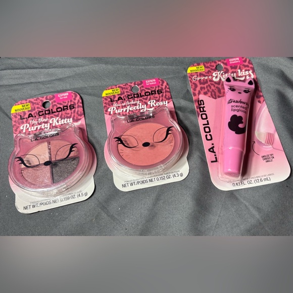 L.A. Colors Other - New L.A. COLORS Purrfectly Rosy 3 pc Makeup Set Eyes Blush Lips